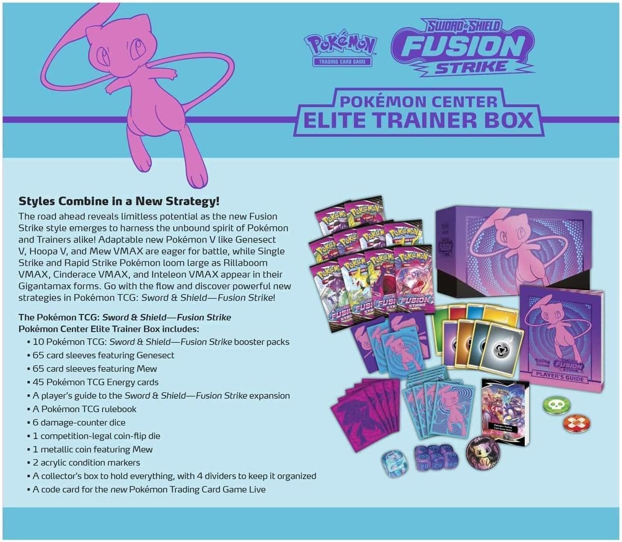 Pokemon TCG: Sword & Shield Fusion Strike Elite Trainer Box: 8+ Booster Packs!