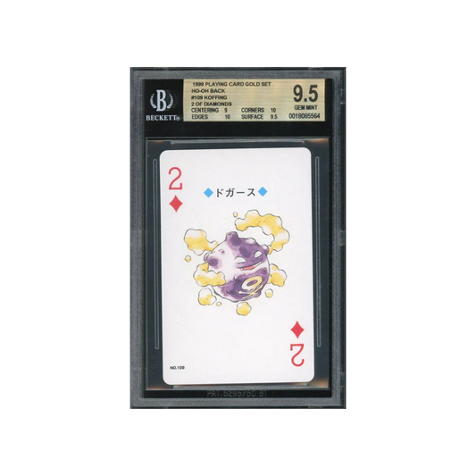 BGS 9.5 1999 PLAYING CARD GOLD SET HO-OH BACK #109 KOFFING 2 OF DIAMONDS
