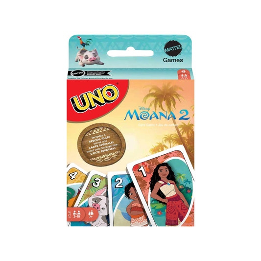 Mattel Games UNO Disney Moana 2 Card Game for Kids, Adults and Family with Decks & Special Rules and Movie-Inspired Special Rules