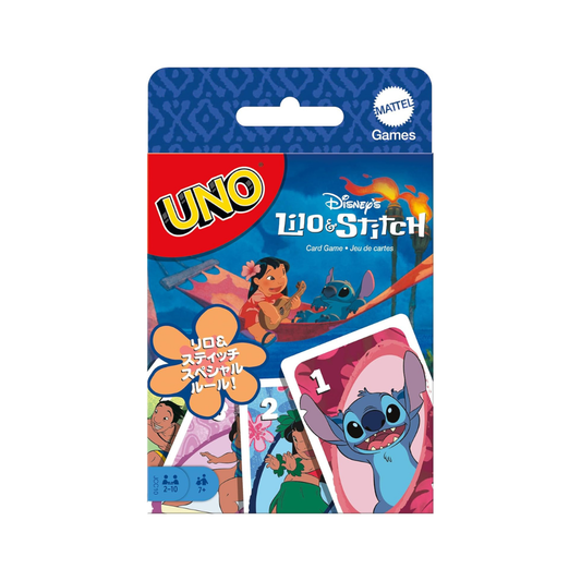 Mattel Game UNO Lilo & Stitch Game Party Supplies 112 Card Game for 2-10 Players Ages 7 and Up, Blue JCC10