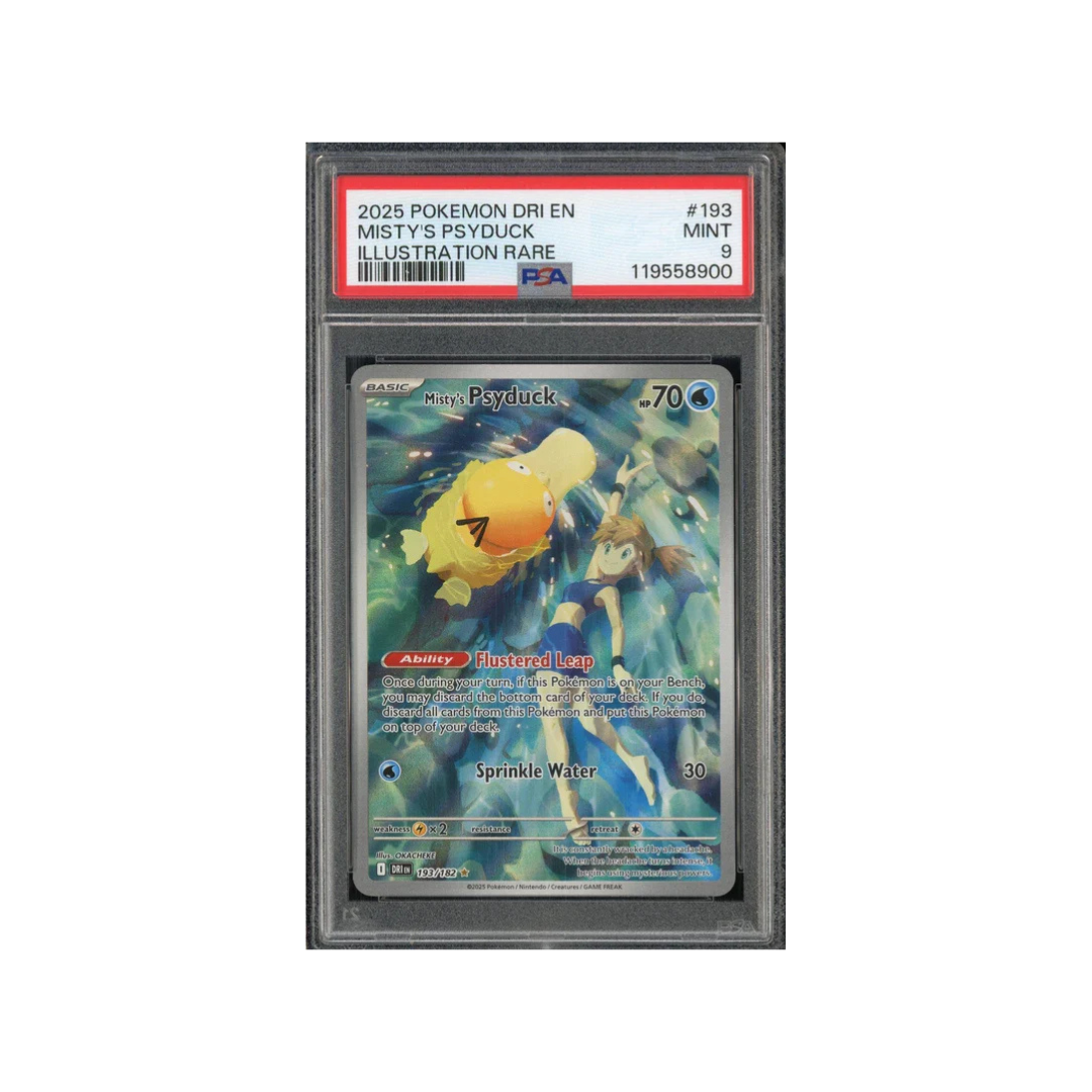 PSA 9 2025 POKEMON DRI EN MISTY'S PSYDUCK ILLUSTRATION RARE #193