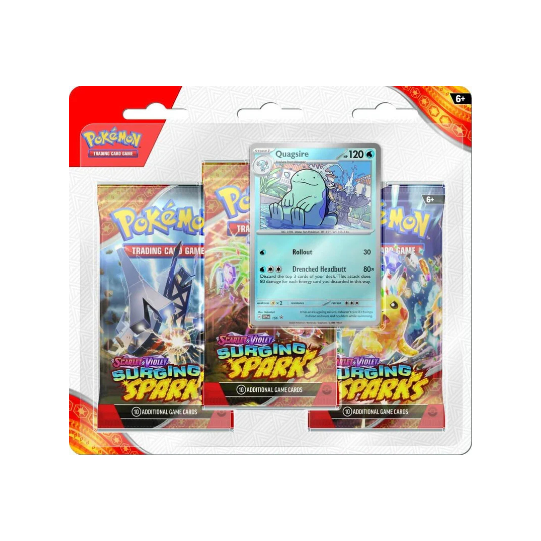 POKÉMON TCG Scarlet & Violet 8 Surging Sparks Three Booster Blister