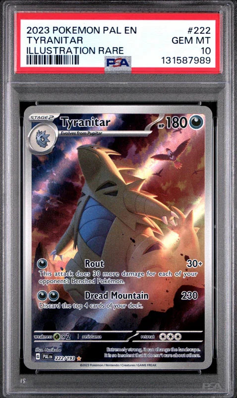 PSA 10 2023 POKEMON PAL EN #222 TYRANITAR ILLUSTRATION RARE