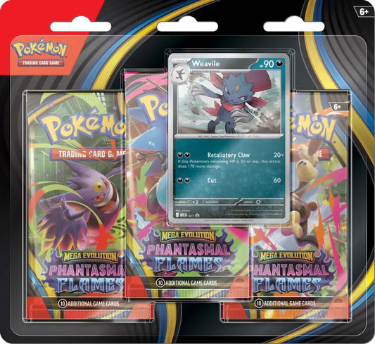 POKÉMON TCG Mega Evolution Phantasmal Flames Three Booster Blister